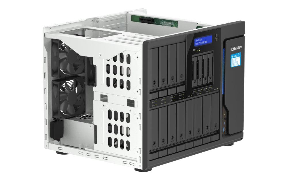 QNAP Intel Atom C5125 | 8 GB DDR4 | 5GB Flash | 12x 3.5" + 4x 2.5" SATA | 2x M.2 | 2x RJ-45 | 4x USB 3.2 Gen1 (TS-1655-8G)