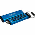 IRONKEY Keypad 200 128 GB USB 3.2 (Gen 1) Type C Flash Drive - Blue - 256-bit AES