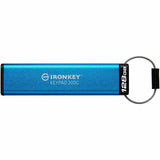 IRONKEY Keypad 200 128 GB USB 3.2 (Gen 1) Type C Flash Drive - Blue - 256-bit AES