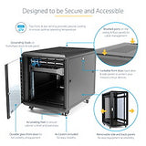 STARTECH 4-Post 12U Server Rack Cabinet | 19" Data Rack Cabinet for IT | Network Equipment | with Adjustable Mounting Rails (RK1236BKF)