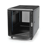 STARTECH 4-Post 12U Server Rack Cabinet | 19" Data Rack Cabinet for IT | Network Equipment | with Adjustable Mounting Rails (RK1236BKF)