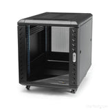 STARTECH 4-Post 12U Server Rack Cabinet | 19" Data Rack Cabinet for IT | Network Equipment | with Adjustable Mounting Rails (RK1236BKF)