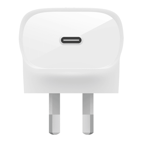 BELKIN 1 PORT BOOSTCHARGE 30W,USB-C PD, WALLCHARGER, INC USB-C TO LHTNING CABLE, WHITE
