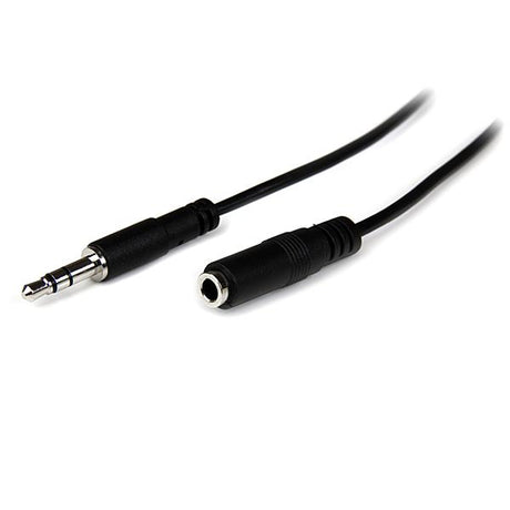 STARTECH 1m Slim 3.5mm Stereo Extension Audio Cable - M|F - Mini stereo Extension - 3.5mm Extension - heaDPhone Ext cord (MU1MMFS)