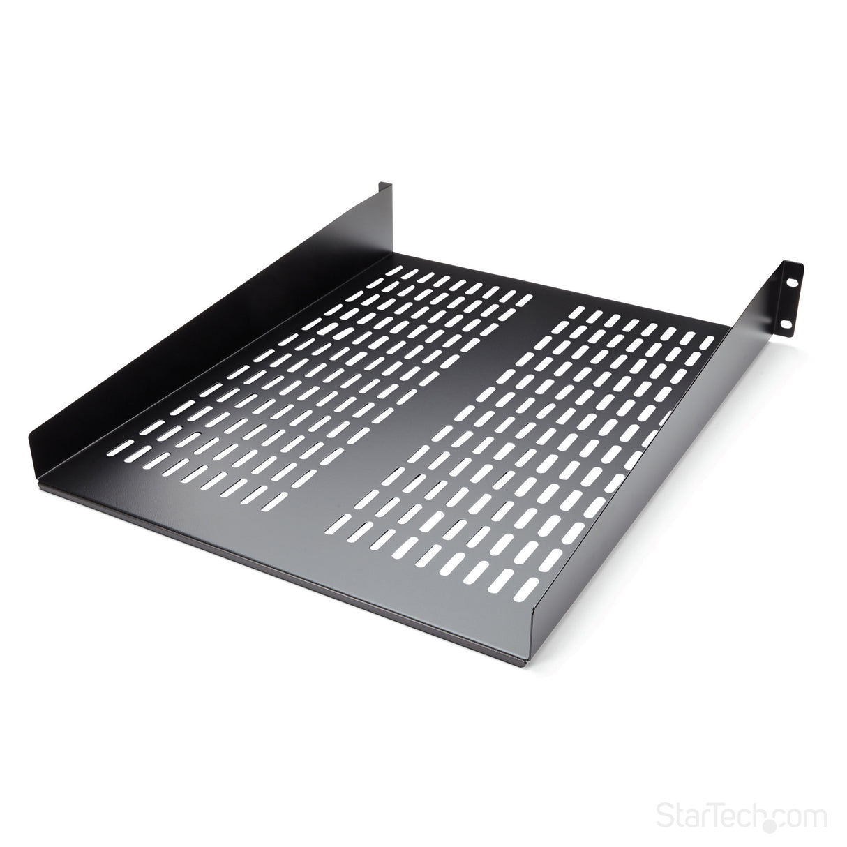 STARTECH 2U Server Rack Shelf - Universal Vented Rack Mount Cantilever Tray for 19" Network Equipment Rack & Cabinet - Heavy Duty Steel - Weight Capacity 50lb|23kg - 22" Deep Shelf (CABSHELF22V) (CABSHELF22V)