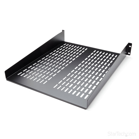 STARTECH 2U Server Rack Shelf - Universal Vented Rack Mount Cantilever Tray for 19" Network Equipment Rack & Cabinet - Heavy Duty Steel - Weight Capacity 50lb|23kg - 22" Deep Shelf (CABSHELF22V) (CABSHELF22V)