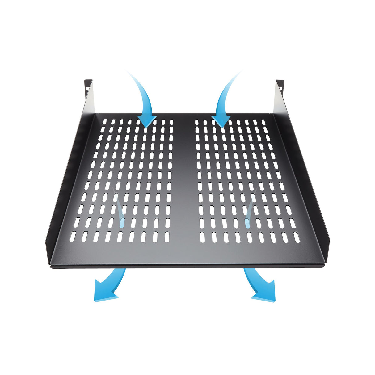 STARTECH 2U Server Rack Shelf - Universal Vented Rack Mount Cantilever Tray for 19" Network Equipment Rack & Cabinet - Heavy Duty Steel - Weight Capacity 50lb|23kg - 22" Deep Shelf (CABSHELF22V) (CABSHELF22V)