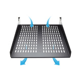 STARTECH 2U Server Rack Shelf - Universal Vented Rack Mount Cantilever Tray for 19" Network Equipment Rack & Cabinet - Heavy Duty Steel - Weight Capacity 50lb|23kg - 22" Deep Shelf (CABSHELF22V) (CABSHELF22V)