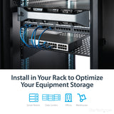 STARTECH 2U Server Rack Shelf - Universal Vented Rack Mount Cantilever Tray for 19" Network Equipment Rack & Cabinet - Heavy Duty Steel - Weight Capacity 50lb|23kg - 22" Deep Shelf (CABSHELF22V) (CABSHELF22V)