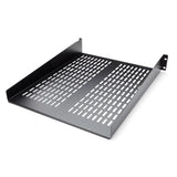 STARTECH 2U Server Rack Shelf - Universal Vented Rack Mount Cantilever Tray for 19" Network Equipment Rack & Cabinet - Heavy Duty Steel - Weight Capacity 50lb|23kg - 22" Deep Shelf (CABSHELF22V) (CABSHELF22V)
