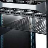 STARTECH 2U Server Rack Shelf - Universal Vented Rack Mount Cantilever Tray for 19" Network Equipment Rack & Cabinet - Heavy Duty Steel - Weight Capacity 50lb|23kg - 22" Deep Shelf (CABSHELF22V) (CABSHELF22V)