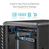 STARTECH 2U Server Rack Shelf - Universal Rack Mount Cantilever Shelf for 19" Network Equipment Rack & Cabinet - Heavy Duty Steel | Weight Capacity 50lb|23kg - 22" Deep Tray | Black (CABSHELF22) (CABSHELF22)