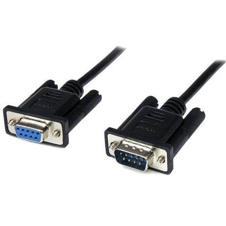 STARTECH 2m Black DB9 RS232 Serial Null Modem Cable F|M - DB9 Male to Female - 9 pin Null Modem Cable - 1x DB9 (M) | 1x DB9 (F) | Black (SCNM9FM2MBK) (SCNM9FM2MBK)