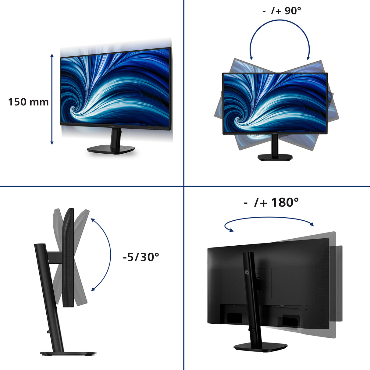 PHILIPS 27B2N3200A Monitor – 27" / Full HD / IPS / 120Hz – Business Monitor