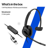 POLY MISSION 415 – Wired (USB-A) / Mono / Office – Head-band Headset