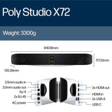 POLY Studio X72 All-In-One TC10 Controller Kit Video Collaboration Bar