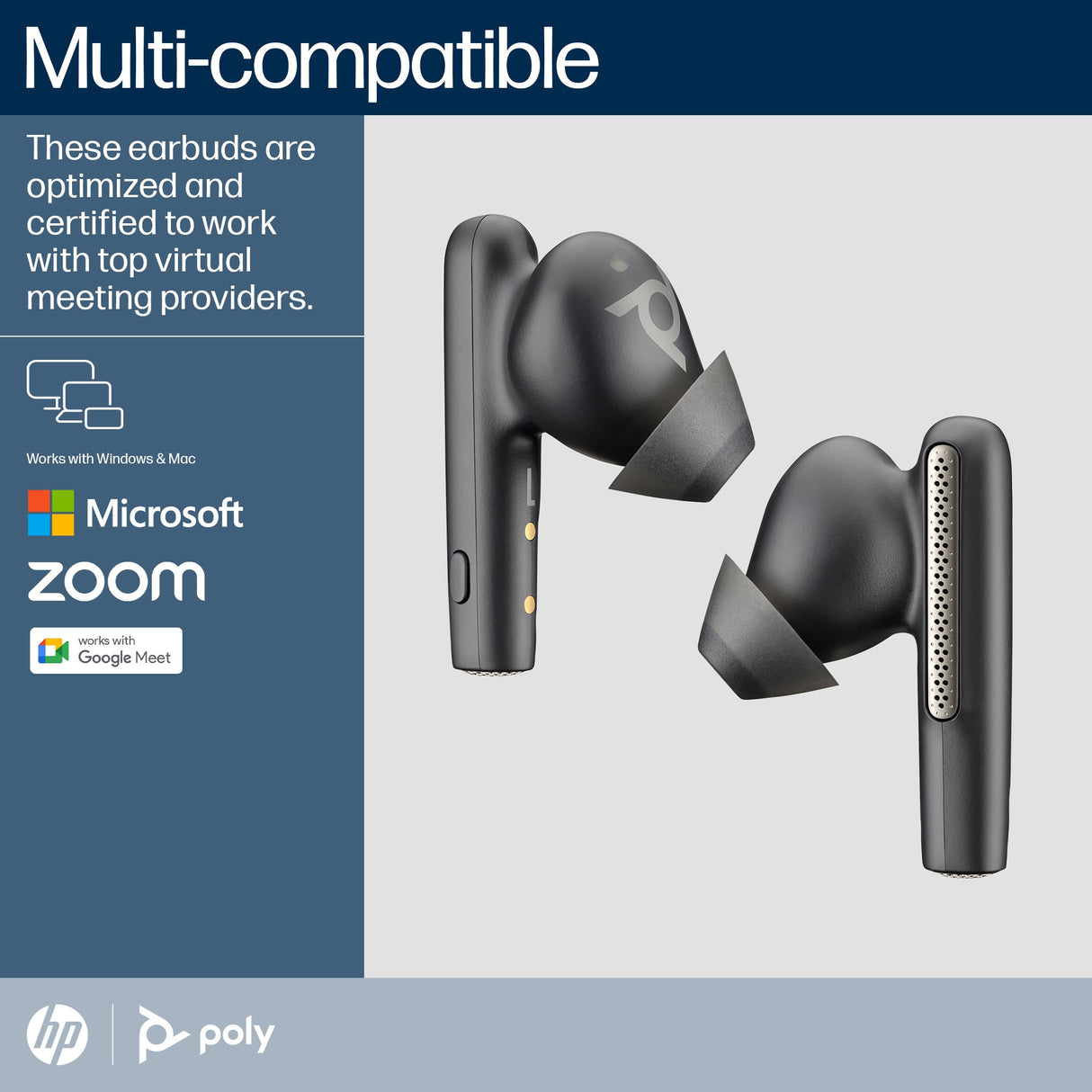 POLY Voyager Free 60 UC Carbon BT700 USB-A Basic Charge Case Headset