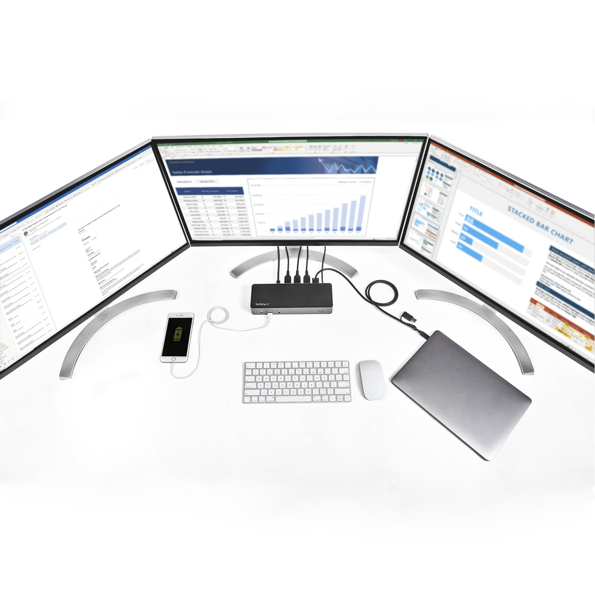 STARTECH USB-C and USB-A Hybrid Triple Monitor Docking Station