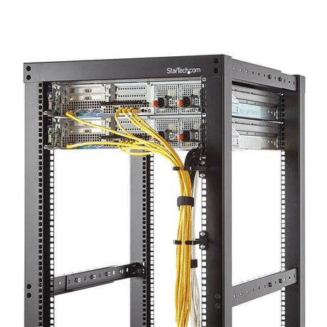 STARTECH 1U Vertical 2.2 x 3.9in Server Rack Cable Management D-Ring Hook w| Flexible Opening - Network Rack-Mount Cord Organizer Ring (CMHOOK1U) (CMHOOK1U)