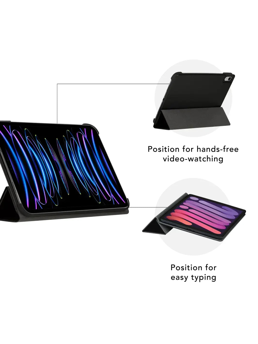 Tri-Fold Folio Case for D.BRAMANTE 1928 iPad Pro 11" – M5 2025 / M4 2024 – Black – Premium New