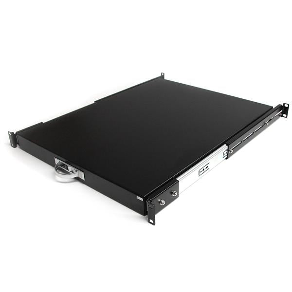 STARTECH 1U Sliding Server Rack Mount Keyboard Shelf Tray - 55lbs - 22" Deep Steel Pull Out Drawer for 19" AV | Network Equipment Rack (SLIDESHELFD) (SLIDESHELFD)
