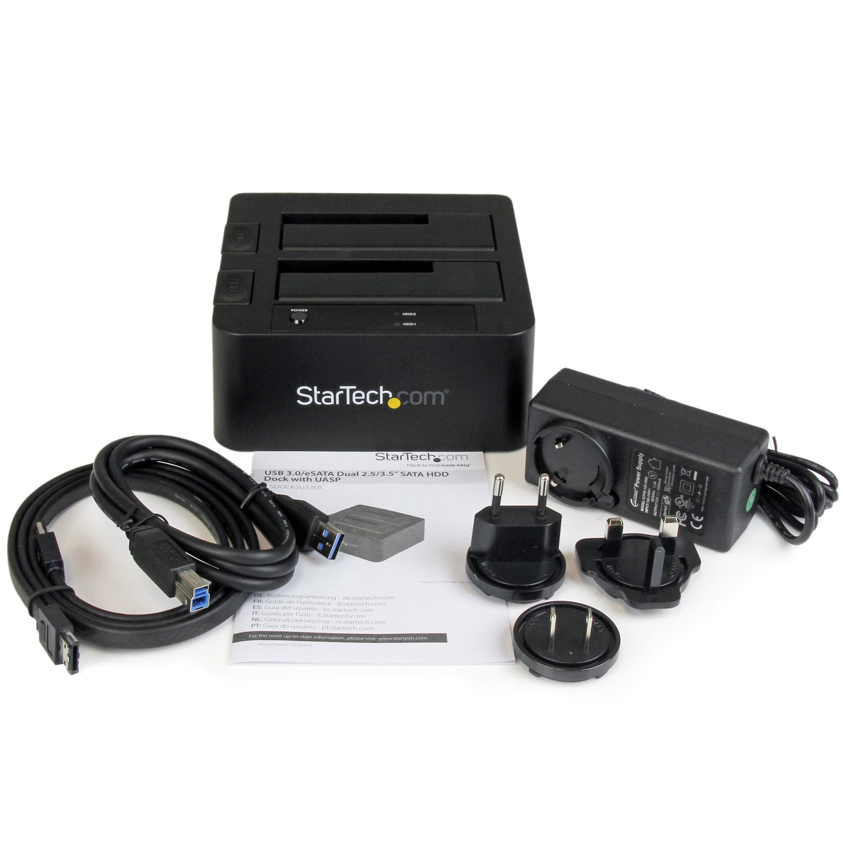 STARTECH Dual-Bay USB 3.0 | eSATA to SATA Hard Drive Docking Station | External 2.5|3.5" SATA I|II|III | SSD|HDD Docking Station | Hot-Swap Hard Drive Bays | Top-Loading (SDOCK2U33EB) (SDOCK2U33EB)