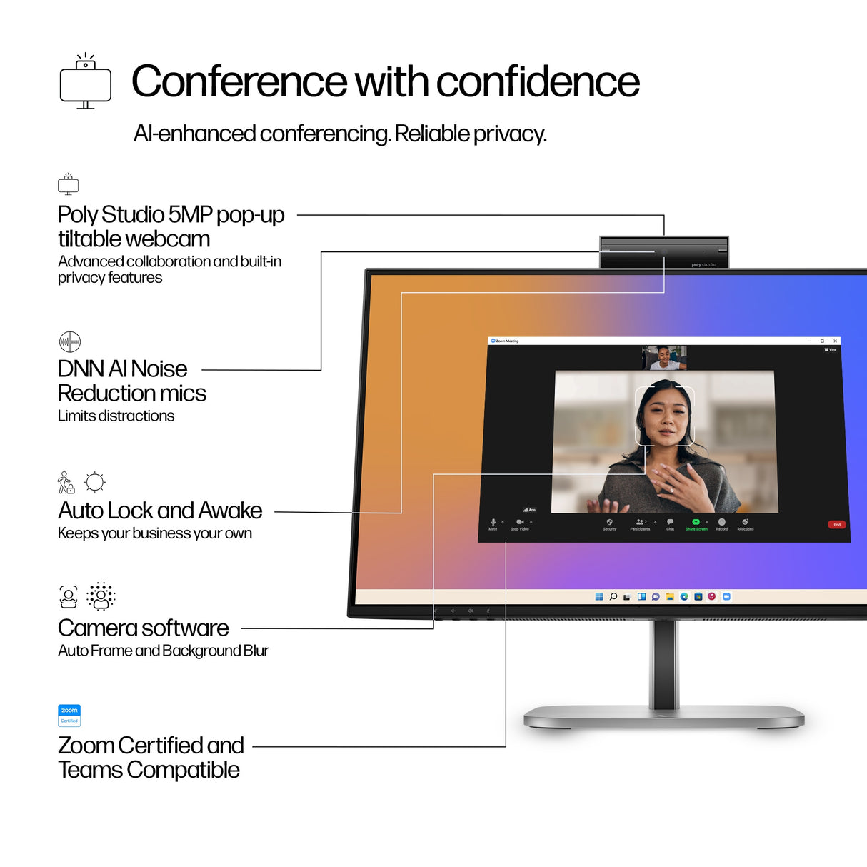 HP Series 5 Pro FHD Conferencing - 524pm Monitor (23.8")