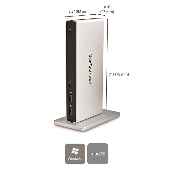 STARTECH Dual Monitor USB 3.0 Docking Station DVI