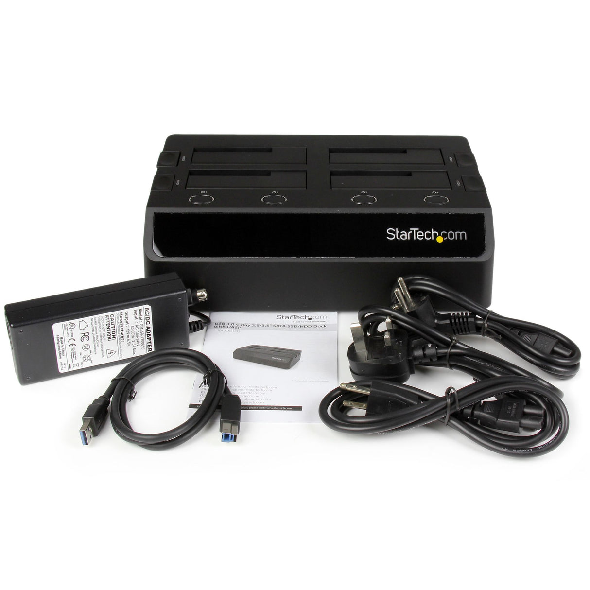 STARTECH 4-Bay USB 3.0 to SATA Hard Drive Docking Station | USB Hard Drive Dock | External 2.5|3.5" SATA III SSD|HDD Docking Station | Hot-Swap Hard Drive Bay | Top-Loading (SDOCK4U33) (SDOCK4U33)