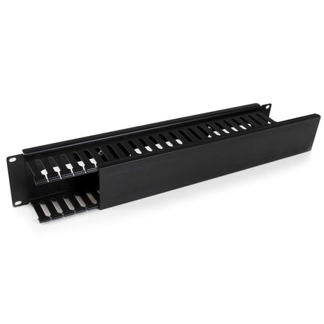 STARTECH Horizontal 2U Server Rack Cable Management Finger Duct w| Cover - 19" Network Rack Wire Duct Raceway Panel - Slotted Wire Duct (CMDUCT2U) (CMDUCT2U)