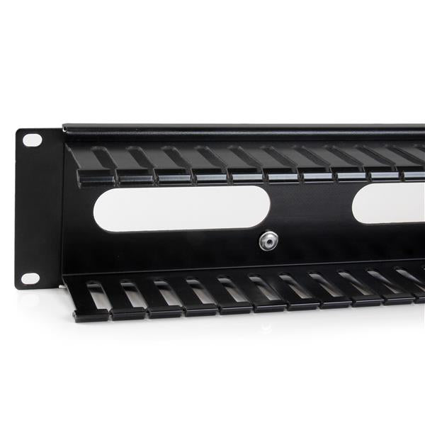 STARTECH Horizontal 2U Server Rack Cable Management Finger Duct w| Cover - 19" Network Rack Wire Duct Raceway Panel - Slotted Wire Duct (CMDUCT2U) (CMDUCT2U)