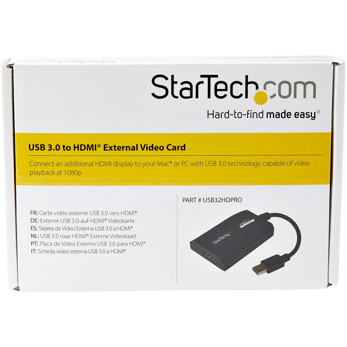 STARTECH USB 3.0 to HDMI Adapter - DisplayLink Certified - 1080p (1920x1200) - USB Type-A to HDMI Display Adapter Converter for Monitor - External Video & Graphics Card | Windows|Mac (USB32HDPRO) (USB32HDPRO)