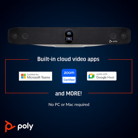 POLY Studio X70 All-In-One TC10 Controller Kit Group Video Conferencing System (8")