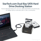 STARTECH Dual-Bay USB 3.1 to SATA Hard Drive Docking Station | USB 3.1 (10 Gbps) | External 2.5|3.5" SATA I|II|III | SSD|HDD Docking Station | Hot-Swap Hard Drive Bay | Top-Loading (SDOCK2U313) (SDOCK2U313)