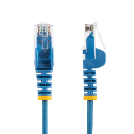 STARTECH 0.5 m CAT6 Cable - Slim CAT6 Patch Cord - Blue - Snagless RJ45 Connectors - Gigabit Ethernet Cable - 28 AWG (N6PAT50CMBLS) (N6PAT50CMBLS)