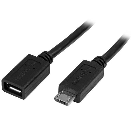 STARTECH 0.5m 20in Micro-USB Extension Cable - M|F - Micro USB Male to Micro USB Female Cable (USBUBEXT50CM)