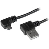STARTECH 1m 3 ft Micro-USB Cable with Right-Angled Connectors - M|M - USB A to Micro B Cable - 3ft Right Angle Micro USB Cable (USB2AUB2RA1M)