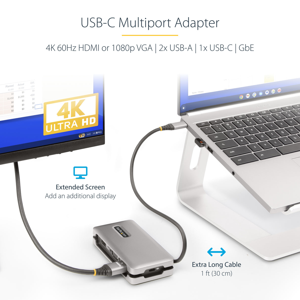 STARTECH USB-C 3-Port Multiport Adapter