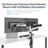 STARTECH Desk Mount Dual Monitor Arm - Full Motion - Premium Dual Monitor Stand - For up to 30” VESA Monitors - Tool-less (ARMDUAL30) (ARMDUAL30)