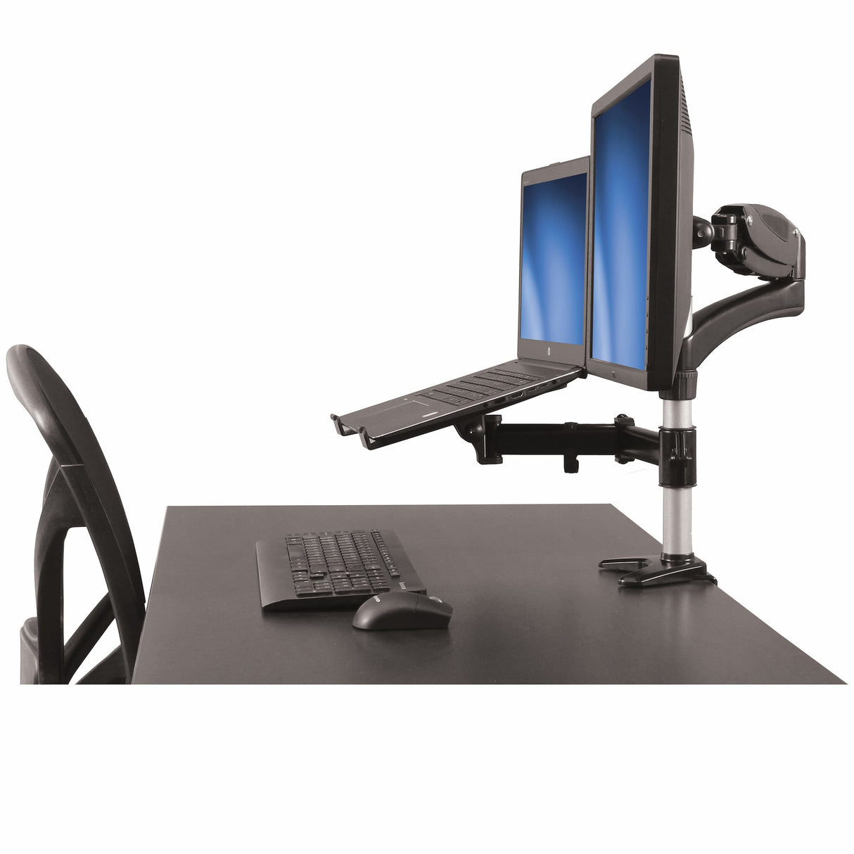 STARTECH Laptop Monitor Stand - Computer Monitor Stand - Full Motion Articulating - VESA Mount Monitor Desk Mount (ARMUNONB) (ARMUNONB)