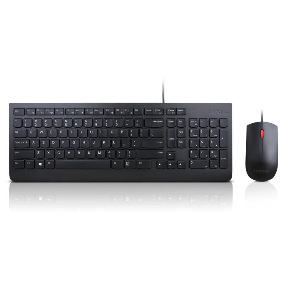 LENOVO Essential Wired Combo Keyboard and Mouse | US English | Black (4X30L79883)