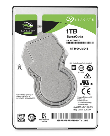 SEAGATE 1 TB | 2.5" | SATA 6 Gb|s | 5400 RPM | 140 MB|s | 128 MB | 7 mm (ST1000LM048)