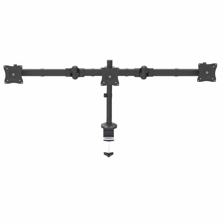 STARTECH Desk Mount Triple Monitor Arm - Ergonomic VESA 3 Monitor Mount up to 27" - Articulating & Height Adjustable Pole Mount - Tilt|Swivel|Rotate LCD|LED Screen - Desk Clamp|Grommet (ARMTRIO) (ARMTRIO)
