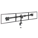 STARTECH Desk Mount Triple Monitor Arm - Ergonomic VESA 3 Monitor Mount up to 27" - Articulating & Height Adjustable Pole Mount - Tilt|Swivel|Rotate LCD|LED Screen - Desk Clamp|Grommet (ARMTRIO) (ARMTRIO)