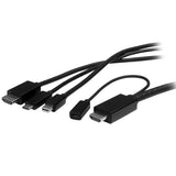 STARTECH USB-C HDMI Cable Adapter - 6 ft | 2m - 4K - Thunderbolt Compatible - HDMI | USB C | Mini DisplayPort to HDMI Cable (CMDPHD2HD)