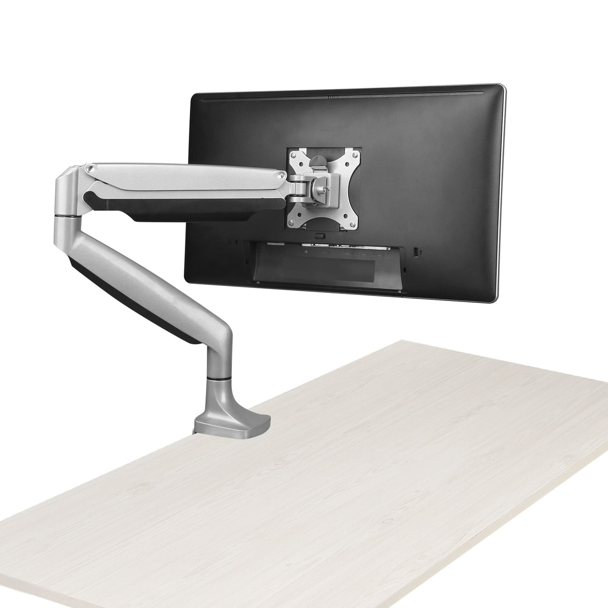 STARTECH Desk Mount Monitor Arm - Heavy Duty Ergonomic VESA Monitor Arm - Single Display up to 9kg - Full Motion | Height Adjustable | Articulating - Aluminum - C-Clamp|Grommet - Silver (ARMPIVOTHD) (ARMPIVOTHD)