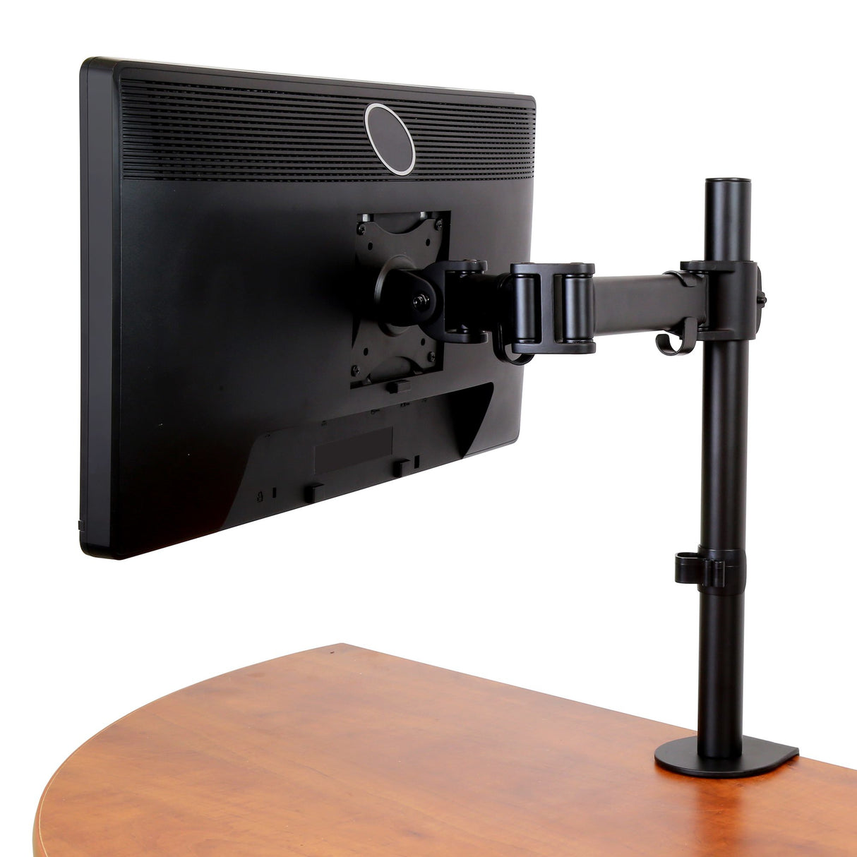 STARTECH Desk Mount Monitor Arm for up to 34" VESA Compatible Displays - Articulating Pole Mount Single Monitor Arm - Ergonomic Height Adjustable - Desk Clamp|Grommet - Black (ARMPIVOTB) (ARMPIVOTB)