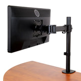 STARTECH Desk Mount Monitor Arm for up to 34" VESA Compatible Displays - Articulating Pole Mount Single Monitor Arm - Ergonomic Height Adjustable - Desk Clamp|Grommet - Black (ARMPIVOTB) (ARMPIVOTB)