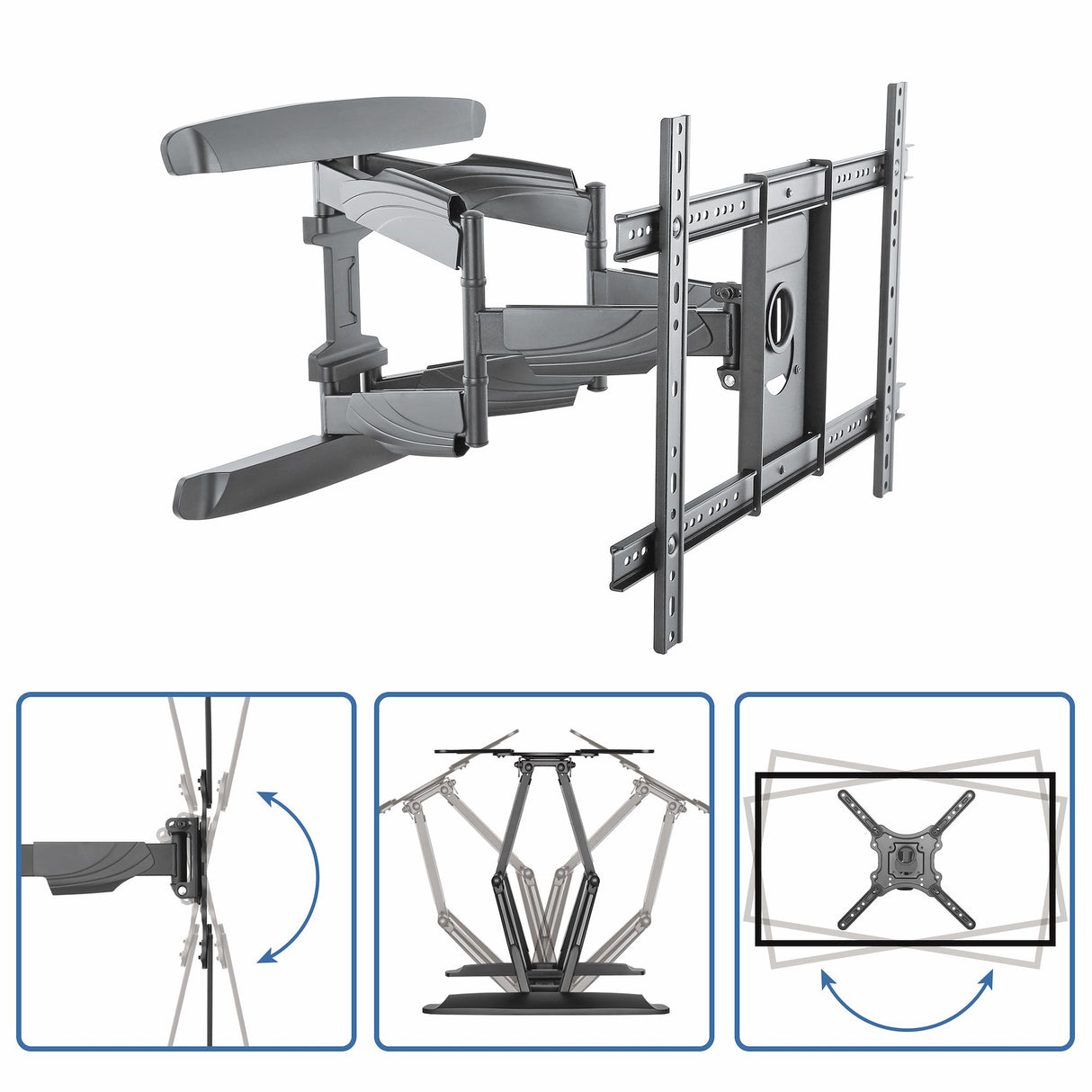 STARTECH TV Wall Mount supports up to 70" VESA Displays - Low Profile Full Motion Universal TV Flat Screen Wall Mount Heavy Duty Adjustable Tilt|Swivel Articulating Arm Bracket (FPWARTB2) (FPWARTB2)