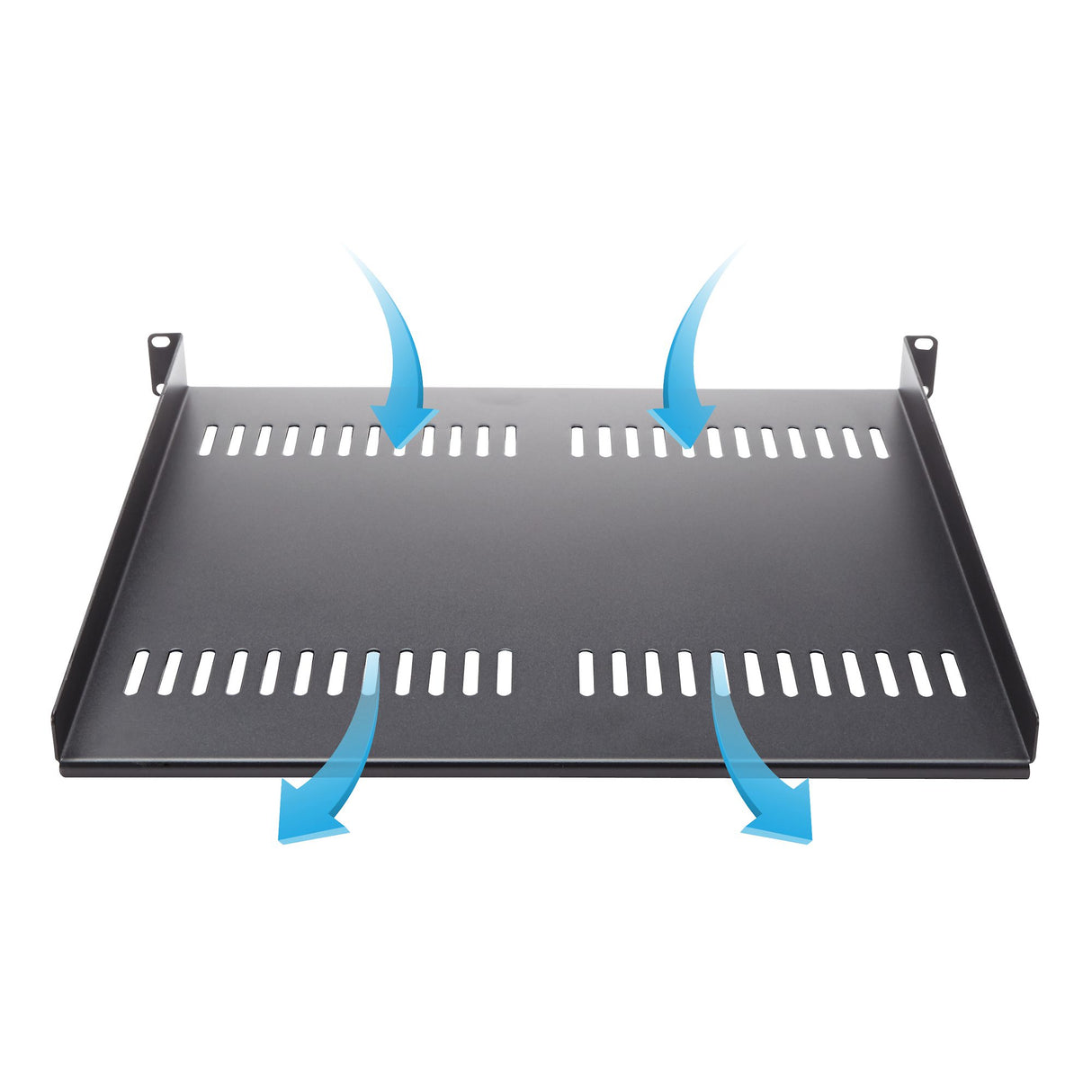 STARTECH 1U Server Rack Shelf - Universal Vented Rack Mount Cantilever Tray for 19" Network Equipment Rack & Cabinet - Heavy Duty Steel - Weight Capacity 44lb|20kg - 16" Deep Shelf (CABSHELF116V) (CABSHELF116V)